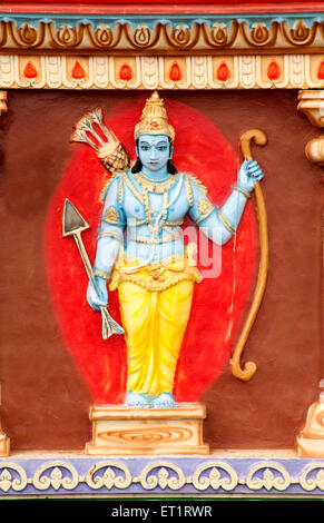 Dashavtar vishnus rama incarnation sur mur de yamai mandir aundh Satara Maharashtra Inde Banque D'Images