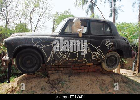 M F Husain première voiture peint Faridabad Haryana Inde Asie Banque D'Images