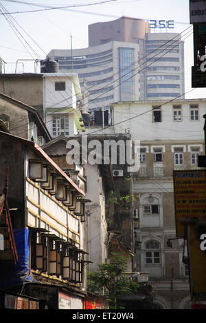 Ancien bâtiment, Bourse de Bombay, BSE, rue Dalal, fort, Kala Ghoda, Bombay, Mumbai, Maharashtra, Inde, Asie, Asie, Indien Banque D'Images