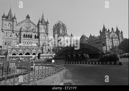 Victoria Terminus, VT, Chhatrapati Shivaji Terminus, CST, gare ferroviaire Terminus, Bombay, Mumbai, Maharashtra, Inde, Asie, Asie, Indien Banque D'Images