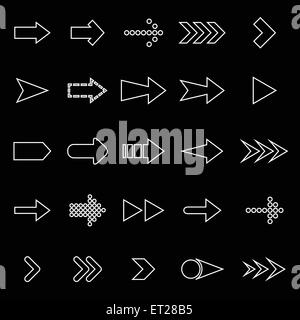 Flèche d'icônes sur fond noir, vecteur d'actions Illustration de Vecteur