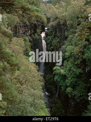 Les chutes de Measach près d'Ullapool, Wester Ross, Scotland Banque D'Images