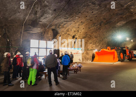 Cercle arctique, Laponie, Scandinavie, Suède, Kiruna LKAB, tour de l'exploitation minière souterraine, la plus grande mine de minerai de fer dans le monde Banque D'Images