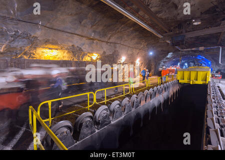 Cercle arctique, Laponie, Scandinavie, Suède, Kiruna LKAB, tour de l'exploitation minière souterraine, la plus grande mine de minerai de fer dans le monde Banque D'Images