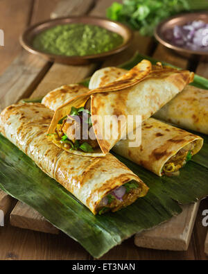 Kathi rouleaux. Indian street food Banque D'Images