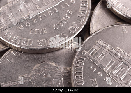 Cinq cents américains, très close up Banque D'Images