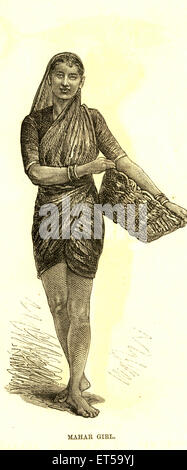 Mahar caste femme, Inde, 1876, Asie, ancienne image de 1800s Banque D'Images