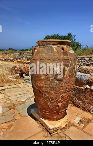 Sur le site archéologique (Palais Minoen de Malia, Sarpidon) de la municipalité d'Hersonissos, Héraklion, Crète, Grèce. Banque D'Images