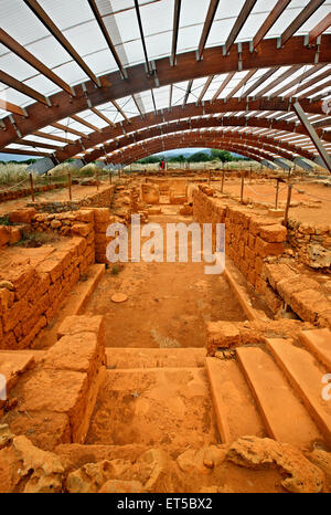 Sur le site archéologique (Palais Minoen de Malia, Sarpidon) de la municipalité d'Hersonissos, Héraklion, Crète, Grèce. Banque D'Images