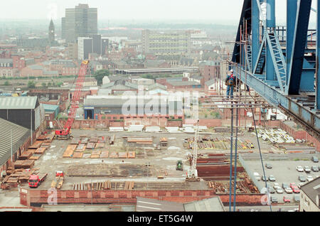 Tees Transporter Bridge, Middlesbrough, 5e septembre 1995. L'entretien régulier est effectué. Banque D'Images