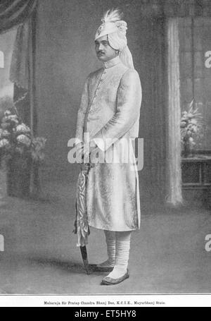 Princes of India Maharaja Sir Pratap Chandra Bhanj DEO Mayurbhanj État Orissa Odisha Inde HH Maharaja Shri Sir Pratap Chandra Bhanj DEO 1900s. Banque D'Images