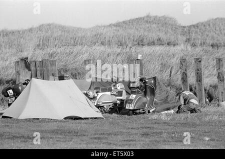 MODs à Redcar, Middlesbrough, 4e octobre 1985. Banque D'Images