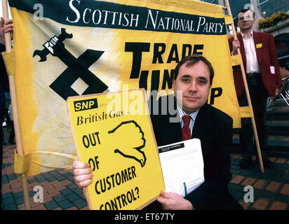 Alex Salmond lors de la démo de SNP à la CPI à Birmingham. 28 avril 1994. Banque D'Images