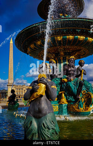 France, Paris, Place de la Concorde (Place de la Concorde), de la mer, les Jardins Musicaux Banque D'Images