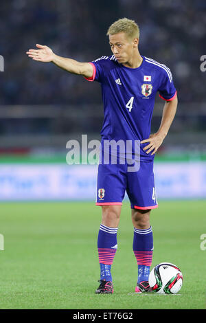 Yokohama, Kanagawa, Japon. 11 Juin, 2015. Keisuke Honda (JPN) Football/soccer : KIRIN Challenge Cup 2015 Match (match amical) entre le Japon 4-0 l'Iraq de Nissan Stadium à Yokohama, Kanagawa, Japon . Credit : AFLO/Alamy Live News Banque D'Images