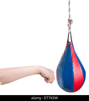 Geste de la main - Sac de frappe enfant poinçons isolé sur fond blanc Banque D'Images