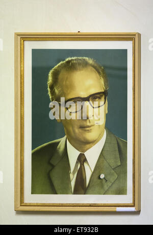 Geisa, Allemagne, photo d'Erich Honecker dans le Musée du mémorial Point Alpha Banque D'Images