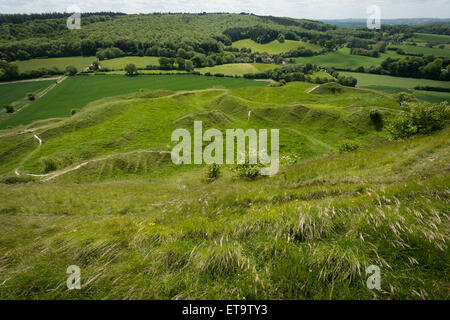 Le CLAJ Hill, près de Salisbury, Wiltshire. Banque D'Images