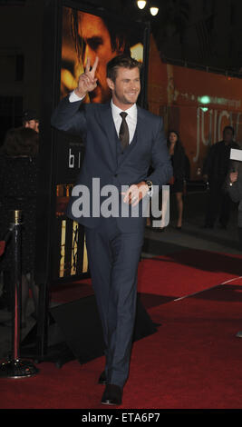 Première mondiale de Legendary Pictures et Universal Pictures "Blackhat" au théâtre chinois de Grauman à Hollywood IMAX - Arrivées avec : Chris Hemsworth Où : Los Angeles, California, United States Quand : 08 Jan 2015 Apega/WENN.com Crédit : Banque D'Images