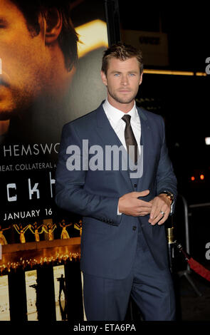 Première mondiale de Legendary Pictures et Universal Pictures "Blackhat" au théâtre chinois de Grauman à Hollywood IMAX - Arrivées avec : Chris Hemsworth Où : Los Angeles, California, United States Quand : 08 Jan 2015 Apega/WENN.com Crédit : Banque D'Images