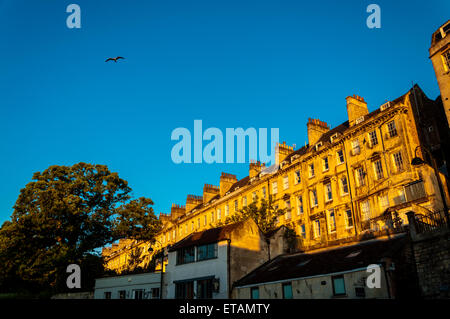 Somerset Bath à l'aube maisons sunrise de Walcot Street Banque D'Images