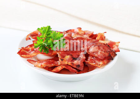 Tranches de bacon croustillant Banque D'Images