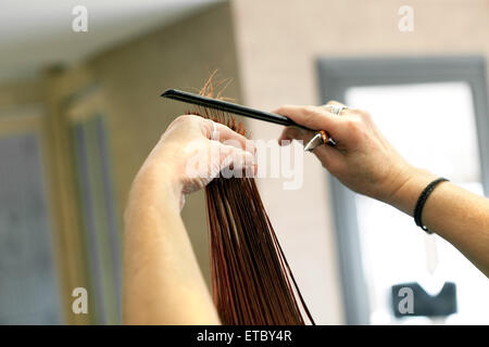 Coiffure cheveux coupe Banque D'Images