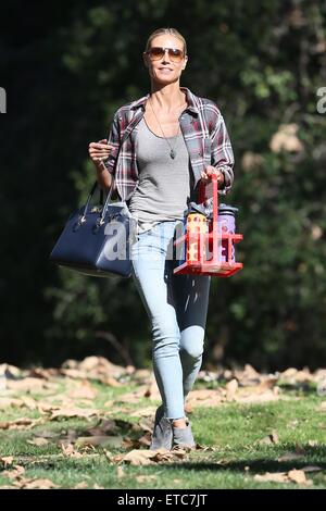 Heidi Klum arrive à ses enfants d'entraînement de soccer comprend : Heidi Klum Où : Los Angeles, California, United States Quand : 17 Jan 2015 Crédit : Michael Wright/WENN.com Banque D'Images