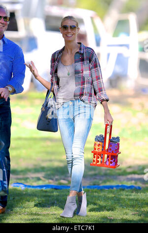 Heidi Klum arrive à ses enfants d'entraînement de soccer comprend : Heidi Klum Où : Los Angeles, California, United States Quand : 17 Jan 2015 Crédit : Michael Wright/WENN.com Banque D'Images