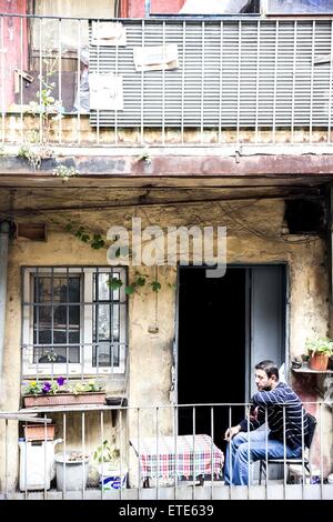 Istanbul est situé de part et d'autre du Bosphore séparant l'Europe de l'Asie, une ville divisée entre deux continents. Banque D'Images