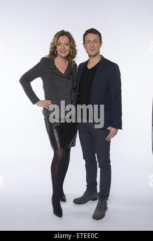 Photocall avec la nouvelle équipe de modérateur de la NDR TÉLÉVISION 'Bettina und Bommes' à NDR-Studio comprend : Bettina, Alexander Tietjen Bommes Où : Hambourg, Allemagne Quand : 03 févr. 2015 : Crédit/WENN.com Schultz-Coulon Banque D'Images