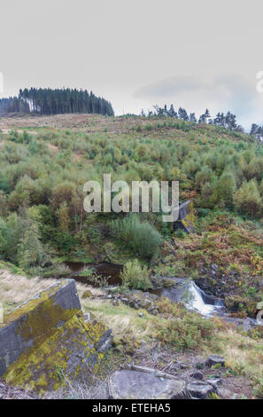 Le Nant-y-Gro Barrage. Détruit par des explosifs par Barnes Wallis. Conduit à l'aide de l'Escadron 617 de la RAF dans les bombes rebondissantes Dam Busters ra Banque D'Images