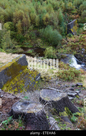 Le Nant-y-Gro Barrage. Détruit par des explosifs par Barnes Wallis. Conduit à l'aide de l'Escadron 617 de la RAF dans les bombes rebondissantes Dam Busters ra Banque D'Images