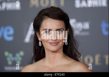 Penelope Cruz assiste à la 29e remise des prix Goya au Principe Felipe Convention Center. Le Goya Prix reconnaissent les réalisations exceptionnelles dans le film espagnol. Avec : Penelope Cruz Où : Madrid, Espagne Quand : 07 Mar 2015 Crédit : Oscar Gonzalez/WENN.com Banque D'Images