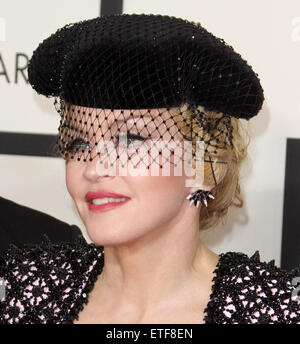 57e des GRAMMY Awards qui a eu lieu au Staples Center - Tapis rouge avec des arrivées : Madonna Où : Los Angeles, California, United States Quand : 08 Mar 2015 Crédit : Adriana Barraza M./WENN.com Banque D'Images