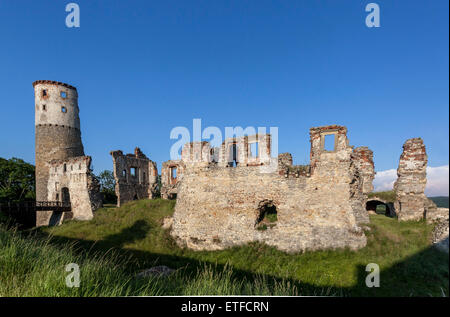 Ruines romantiques d'un château médiéval Zviretice République tchèque Bohême centrale, Banque D'Images