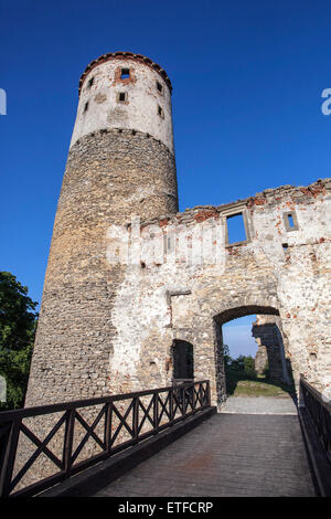 Ruines romantiques d'un château médiéval Zviretice République tchèque Bohême centrale, Banque D'Images