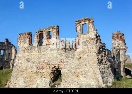 Ruines romantiques d'un château médiéval Zviretice République tchèque Bohême centrale, Banque D'Images