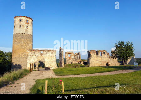 Ruines romantiques d'un château médiéval Zviretice République tchèque Bohême centrale, Banque D'Images