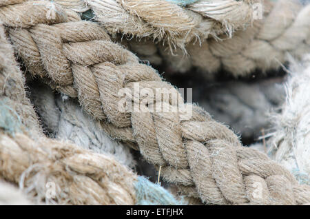 Close-up des marins de la corde. Banque D'Images