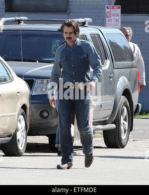 Le tournage de la deuxième saison de HBO's 'True Detective' dans le centre-ville de Los Angeles avec : Colin Farrell Où : Los Angeles, California, United States Quand : 10 Feb 2015 Cousart/JFXimages : Crédit/WENN.com Banque D'Images