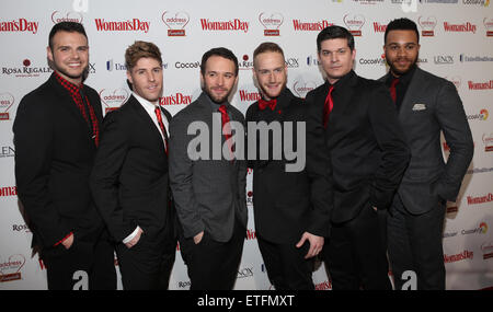 12e édition de la Journée de la femme robe rouge Prix à 10 Columbus Circle - Tapis rouge avec des arrivées : les garçons de Broadway où : New York City, New York, United States Quand : 10 Mar 2015 Crédit : Derrick Saleurs/WENN.com Banque D'Images