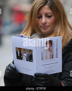 Le Service d'action de grâce pour la vie de Lynda Bellingham Pattemore OBE à Saint Stephens Walbrook comprend : Atmosphère Où : London, Royaume-Uni Quand : 11 Mar 2015 Source : WENN.com Banque D'Images