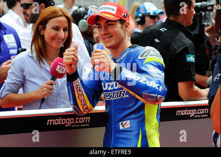 Barcelone, Espagne MotoGP. 13 Juin, 2015. Gran Premi de Catalunya de Monster Energy. Maverick Viñales (Ecstar Suzuki)prend 2e pole position en qualifications : Action Crédit Plus Sport/Alamy Live News Banque D'Images