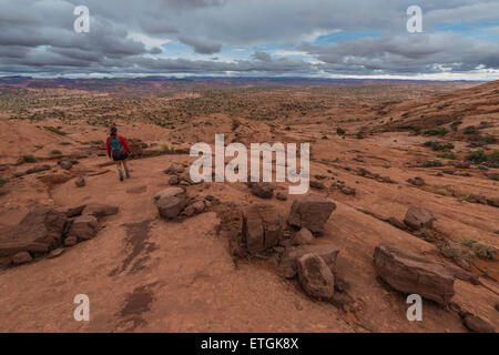 Néon Randonnée Canyon à la Cathédrale d'Escalante National Park Utah Banque D'Images