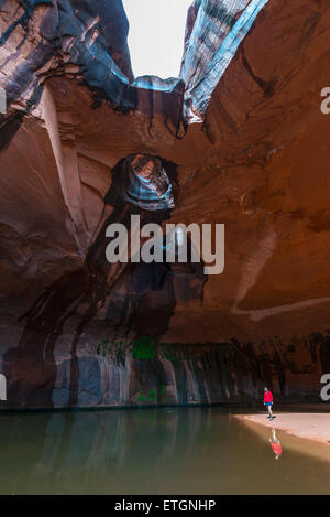 Néon Randonnée Canyon à la Cathédrale d'Escalante National Park Utah Banque D'Images