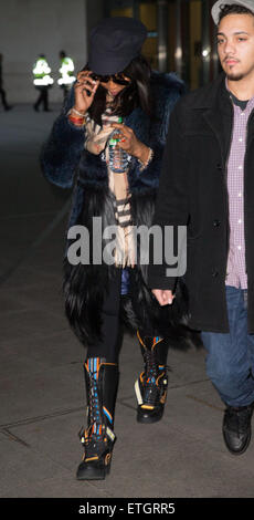 Naomi Campbell arrive à la BBC Radio 1 studios d'avance sur son apparence sur Nick Grimshaw's breakfast show avec : Naomi Campbell Où : London, Royaume-Uni Quand : 19 Mar 2015 Crédit : Mario Mitsis/WENN.com Banque D'Images