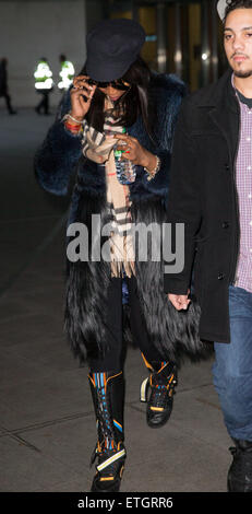 Naomi Campbell arrive à la BBC Radio 1 studios d'avance sur son apparence sur Nick Grimshaw's breakfast show avec : Naomi Campbell Où : London, Royaume-Uni Quand : 19 Mar 2015 Crédit : Mario Mitsis/WENN.com Banque D'Images