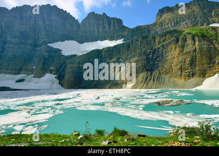 Grinnell glacier dans de nombreux glaciers, Glacier National Park, Montana en été Banque D'Images