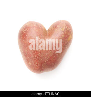 La pomme de terre en forme de coeur isolé Banque D'Images